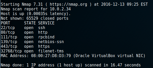 nmap finds 6 ports open